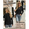 image:imageZeagoo Womens Casual Shirts Long Sleeve Tops Soft Crewneck Tshirts Basic Tee Business Workout Outfit 2026 Fall ClothesA Black