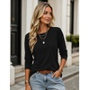image:imageZeagoo Womens Casual Shirts Long Sleeve Tops Soft Crewneck Tshirts Basic Tee Business Workout Outfit 2026 Fall ClothesA Black