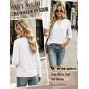 image:imageZeagoo Womens Casual Shirts Long Sleeve Tops Soft Crewneck Tshirts Basic Tee Business Workout Outfit 2026 Fall ClothesA White