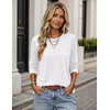image:imageZeagoo Womens Casual Shirts Long Sleeve Tops Soft Crewneck Tshirts Basic Tee Business Workout Outfit 2026 Fall ClothesA White