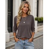 image:imageZeagoo Womens Casual Shirts Long Sleeve Tops Soft Crewneck Tshirts Basic Tee Business Workout Outfit 2026 Fall ClothesBrown