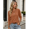 image:imageZeagoo Womens Casual Shirts Long Sleeve Tops Soft Crewneck Tshirts Basic Tee Business Workout Outfit 2026 Fall ClothesCaramel