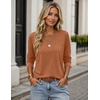 image:imageZeagoo Womens Casual Shirts Long Sleeve Tops Soft Crewneck Tshirts Basic Tee Business Workout Outfit 2026 Fall ClothesCaramel