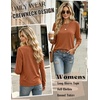 image:imageZeagoo Womens Casual Shirts Long Sleeve Tops Soft Crewneck Tshirts Basic Tee Business Workout Outfit 2026 Fall ClothesCaramel