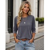 image:imageZeagoo Womens Casual Shirts Long Sleeve Tops Soft Crewneck Tshirts Basic Tee Business Workout Outfit 2026 Fall ClothesDark Grey