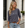 image:imageZeagoo Womens Casual Shirts Long Sleeve Tops Soft Crewneck Tshirts Basic Tee Business Workout Outfit 2026 Fall ClothesDark Grey