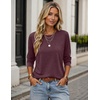 image:imageZeagoo Womens Casual Shirts Long Sleeve Tops Soft Crewneck Tshirts Basic Tee Business Workout Outfit 2026 Fall ClothesDark Red