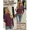image:imageZeagoo Womens Casual Shirts Long Sleeve Tops Soft Crewneck Tshirts Basic Tee Business Workout Outfit 2026 Fall ClothesDark Red