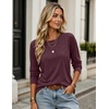 image:imageZeagoo Womens Casual Shirts Long Sleeve Tops Soft Crewneck Tshirts Basic Tee Business Workout Outfit 2026 Fall ClothesDark Red