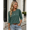 image:imageZeagoo Womens Casual Shirts Long Sleeve Tops Soft Crewneck Tshirts Basic Tee Business Workout Outfit 2026 Fall ClothesGreen