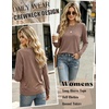 image:imageZeagoo Womens Casual Shirts Long Sleeve Tops Soft Crewneck Tshirts Basic Tee Business Workout Outfit 2026 Fall ClothesKhaki
