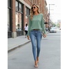 image:imageZeagoo Womens Casual Shirts Long Sleeve Tops Soft Crewneck Tshirts Basic Tee Business Workout Outfit 2026 Fall ClothesLight Green