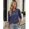 image:imageZeagoo Womens Casual Shirts Long Sleeve Tops Soft Crewneck Tshirts Basic Tee Business Workout Outfit 2026 Fall ClothesNavy Blue