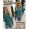 image:imageZeagoo Womens Casual Shirts Long Sleeve Tops Soft Crewneck Tshirts Basic Tee Business Workout Outfit 2026 Fall ClothesPeacock Blue