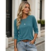 image:imageZeagoo Womens Casual Shirts Long Sleeve Tops Soft Crewneck Tshirts Basic Tee Business Workout Outfit 2026 Fall ClothesPeacock Blue
