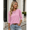 image:imageZeagoo Womens Casual Shirts Long Sleeve Tops Soft Crewneck Tshirts Basic Tee Business Workout Outfit 2026 Fall ClothesPink