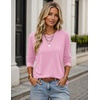 image:imageZeagoo Womens Casual Shirts Long Sleeve Tops Soft Crewneck Tshirts Basic Tee Business Workout Outfit 2026 Fall ClothesPink