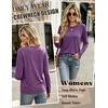 image:imageZeagoo Womens Casual Shirts Long Sleeve Tops Soft Crewneck Tshirts Basic Tee Business Workout Outfit 2026 Fall ClothesPlum