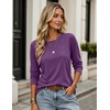 image:imageZeagoo Womens Casual Shirts Long Sleeve Tops Soft Crewneck Tshirts Basic Tee Business Workout Outfit 2026 Fall ClothesPlum