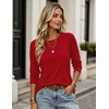 image:imageZeagoo Womens Casual Shirts Long Sleeve Tops Soft Crewneck Tshirts Basic Tee Business Workout Outfit 2026 Fall ClothesRed