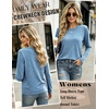 image:imageZeagoo Womens Casual Shirts Long Sleeve Tops Soft Crewneck Tshirts Basic Tee Business Workout Outfit 2026 Fall ClothesZ Stripes Blue 273