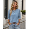 image:imageZeagoo Womens Casual Shirts Long Sleeve Tops Soft Crewneck Tshirts Basic Tee Business Workout Outfit 2026 Fall ClothesZ Stripes Blue 273