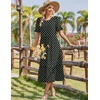 image:imageZeagoo Womens Summer Dresses 2026 Casual Midi Dress Flowy Sundress Ruffle Short Sleeve Tiered Dresses A Line Boho DressBlack Dot