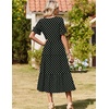 image:imageZeagoo Womens Summer Dresses 2026 Casual Midi Dress Flowy Sundress Ruffle Short Sleeve Tiered Dresses A Line Boho DressBlack Dot