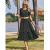 image:imageZeagoo Womens Summer Dresses 2026 Casual Midi Dress Flowy Sundress Ruffle Short Sleeve Tiered Dresses A Line Boho DressBlack Dot