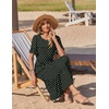 image:imageZeagoo Womens Summer Dresses 2026 Casual Midi Dress Flowy Sundress Ruffle Short Sleeve Tiered Dresses A Line Boho DressBlack Dot