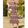 image:imageZeagoo Womens Summer Dresses 2026 Casual Midi Dress Flowy Sundress Ruffle Short Sleeve Tiered Dresses A Line Boho DressBoho Orange