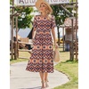 image:imageZeagoo Womens Summer Dresses 2026 Casual Midi Dress Flowy Sundress Ruffle Short Sleeve Tiered Dresses A Line Boho DressBoho Orange