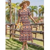 image:imageZeagoo Womens Summer Dresses 2026 Casual Midi Dress Flowy Sundress Ruffle Short Sleeve Tiered Dresses A Line Boho DressBoho Orange
