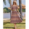 image:imageZeagoo Womens Summer Dresses 2026 Casual Midi Dress Flowy Sundress Ruffle Short Sleeve Tiered Dresses A Line Boho DressBoho Orange