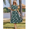 image:imageZeagoo Womens Summer Dresses 2026 Casual Midi Dress Flowy Sundress Ruffle Short Sleeve Tiered Dresses A Line Boho DressDeep Green Floral