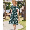 image:imageZeagoo Womens Summer Dresses 2026 Casual Midi Dress Flowy Sundress Ruffle Short Sleeve Tiered Dresses A Line Boho DressDeep Green Floral