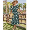 image:imageZeagoo Womens Summer Dresses 2026 Casual Midi Dress Flowy Sundress Ruffle Short Sleeve Tiered Dresses A Line Boho DressDeep Green Floral