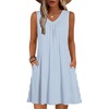 image:imageZeagoo Summer Dresses for Women 2026 Sleeveless Dress V Neck Tank Dress Pleated Floral Tshirt Sundresses with PocketsTw399