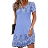 image:imageZeagoo Womens Casual ALine Dresses with Pockets Summer Floral Tshirt Dress Short Sleeve Mini Dress Flowy SundressesSf166