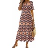 image:imageZeagoo Womens Summer Dresses 2026 Casual Midi Dress Flowy Sundress Ruffle Short Sleeve Tiered Dresses A Line Boho DressBoho Orange