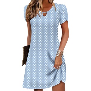 image:imageZeagoo Womens Casual ALine Dresses with Pockets Summer Floral Tshirt Dress Short Sleeve Mini Dress Flowy SundressesJh531