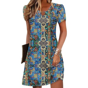 image:imageZeagoo Womens Casual ALine Dresses with Pockets Summer Floral Tshirt Dress Short Sleeve Mini Dress Flowy SundressesPrinted1