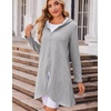 image:imageZeagoo Womens Fall Jacket 2026 Zip Up Hoodies Long Sleeve Long Tunic Sweatshirts Oversized Fleece Casual Coat with PocketAfleece Fabriclight Gray