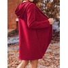 image:imageZeagoo Womens Fall Jacket 2026 Zip Up Hoodies Long Sleeve Long Tunic Sweatshirts Oversized Fleece Casual Coat with PocketAfleece Fabricred