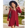 image:imageZeagoo Womens Fall Jacket 2026 Zip Up Hoodies Long Sleeve Long Tunic Sweatshirts Oversized Fleece Casual Coat with PocketAfleece Fabricred