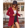 image:imageZeagoo Womens Fall Jacket 2026 Zip Up Hoodies Long Sleeve Long Tunic Sweatshirts Oversized Fleece Casual Coat with PocketAfleece Fabricred