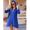 image:imageZeagoo Womens Fall Jacket 2026 Zip Up Hoodies Long Sleeve Long Tunic Sweatshirts Oversized Fleece Casual Coat with PocketAfleece Fabricsnorkel Blue