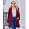 image:imageZeagoo Womens Fall Jacket 2026 Zip Up Hoodies Long Sleeve Long Tunic Sweatshirts Oversized Fleece Casual Coat with PocketAfleece Fabricwine Red