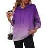 image:imageZeagoo Womens Oversized Hoodies 2025 Fleece Sweatshirts Long Sleeve Pullover with Pocket Fall Winter Outfits ClothesPurple Gradient 2