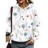 image:imageZeagoo Womens Oversized Hoodies 2025 Fleece Sweatshirts Long Sleeve Pullover with Pocket Fall Winter Outfits ClothesWhite Floral